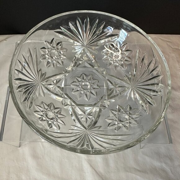 Anchor Hocking Star of David (EAPC) Glass Candy Dish with Lid Large Vintage - Picture 4 of 15